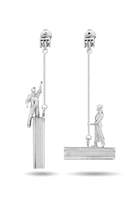 PENDIENTES MANHATTAN PLATA